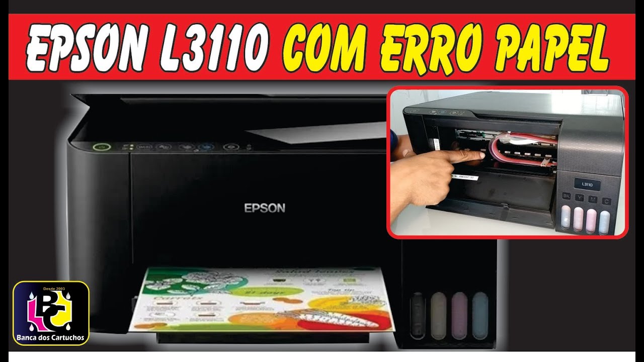 EPSON L3110 com erro de papel | Não puxa papel | Enrosca papel