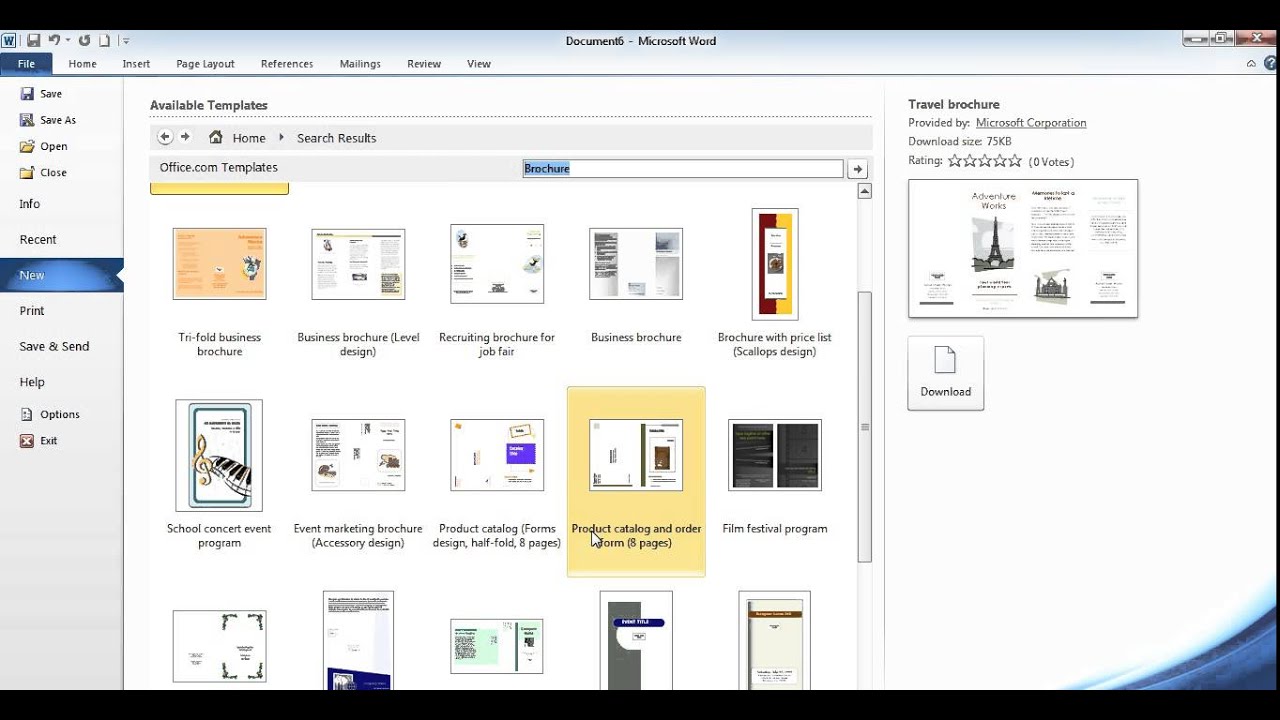 Cara membuat brosur di Microsoft word 2010 - YouTube