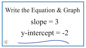 Graph and write the equation a line with slope = 3 and y-intercept = -2.