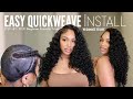 MY VERY FIRST QUICKWEAVE INSTALL! | Detailed Beginner Friendly Tutorial/ Blending Curls | CURLSQUEEN