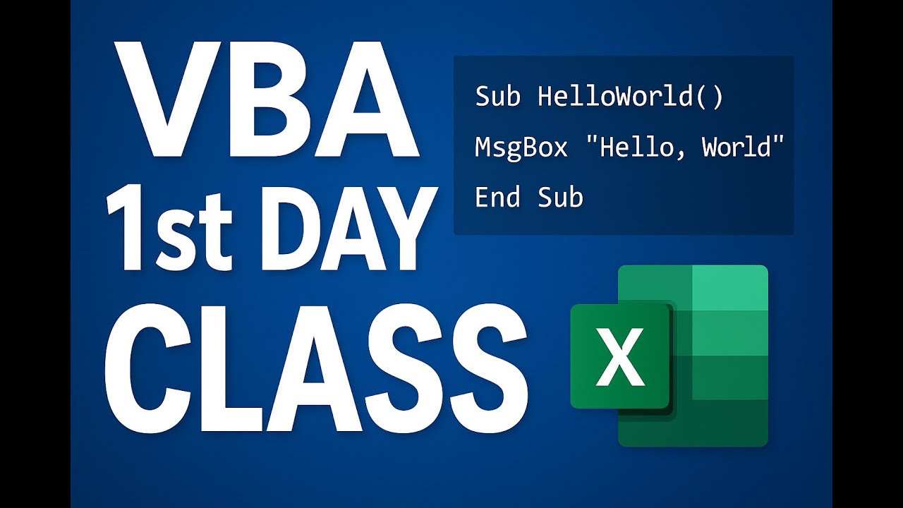 Automation.lovers# VBA Tutorial for Beginners | Excel VBA First Class ...