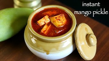 mango pickle recipe | aam ka achar | instant mango pickle recipe