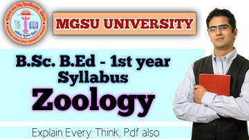 Zoology Syllabus, Bsc Bed 1st Year, New Syllabus Full Explain, Paper Pattern, MGSU, SK EDUCATION