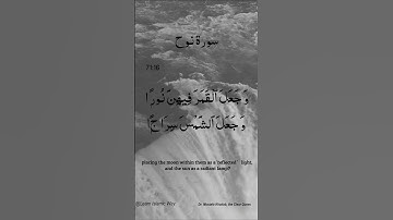 Surah Nuh Ayat No 71:16 |("Noah")|Arabic Text | سورة نوح | With English Translation@LearnIslamicWay