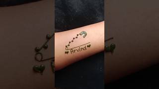 Arvind Name Mehndi Tattoo ♥️ #mehndidesign #letestmehndi #mehndi #henna #youtubeshorts