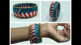 How to make designer Silk Thread Bangles / Kada making at Home I Multi color Thread  jewelry