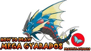 How To Draw Mega Gyarados Pokemon | Drawing Animals