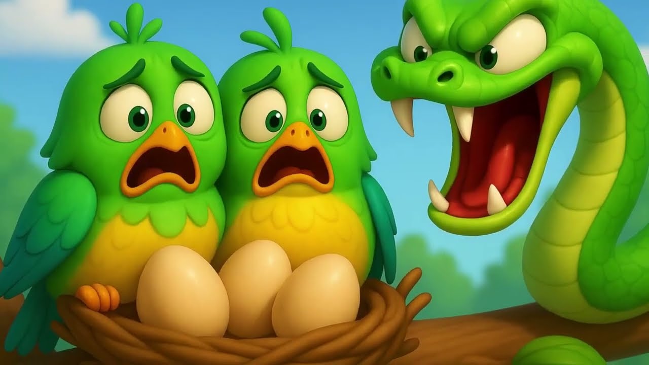 Snake Attacks the Pigeon Nest! 🐍🥚 Can the Pigeon Save Their Eggs? | Kids Story