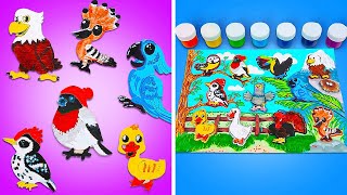 bird names colors kids preschool puzzle learning