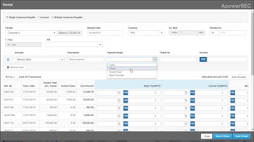 How to record received payments from customers in LedgerMax?