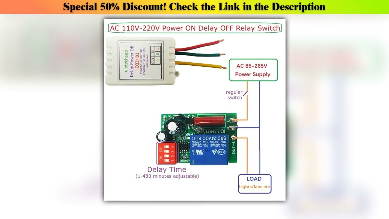 New Arrival 1-480Min Timer Adjustable Disconnect Delay Controller AC 110V 220V Power-ON Delay OFF R