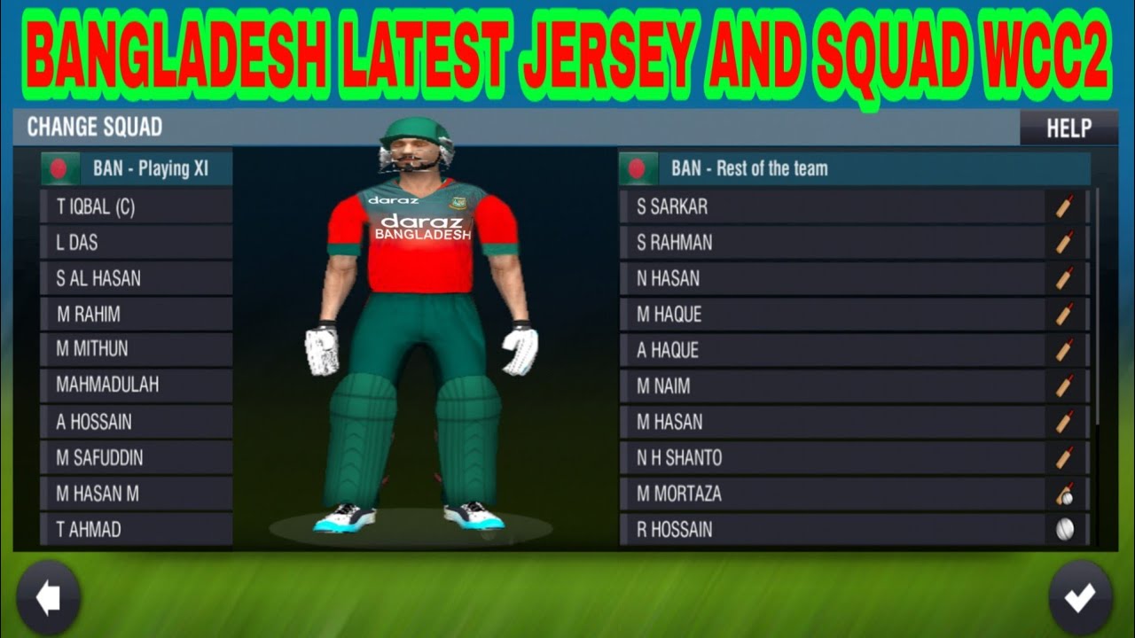 WCC3 And WCC2 Bangladesh Real Jersey And Squad 2021 With Real Name And Faces