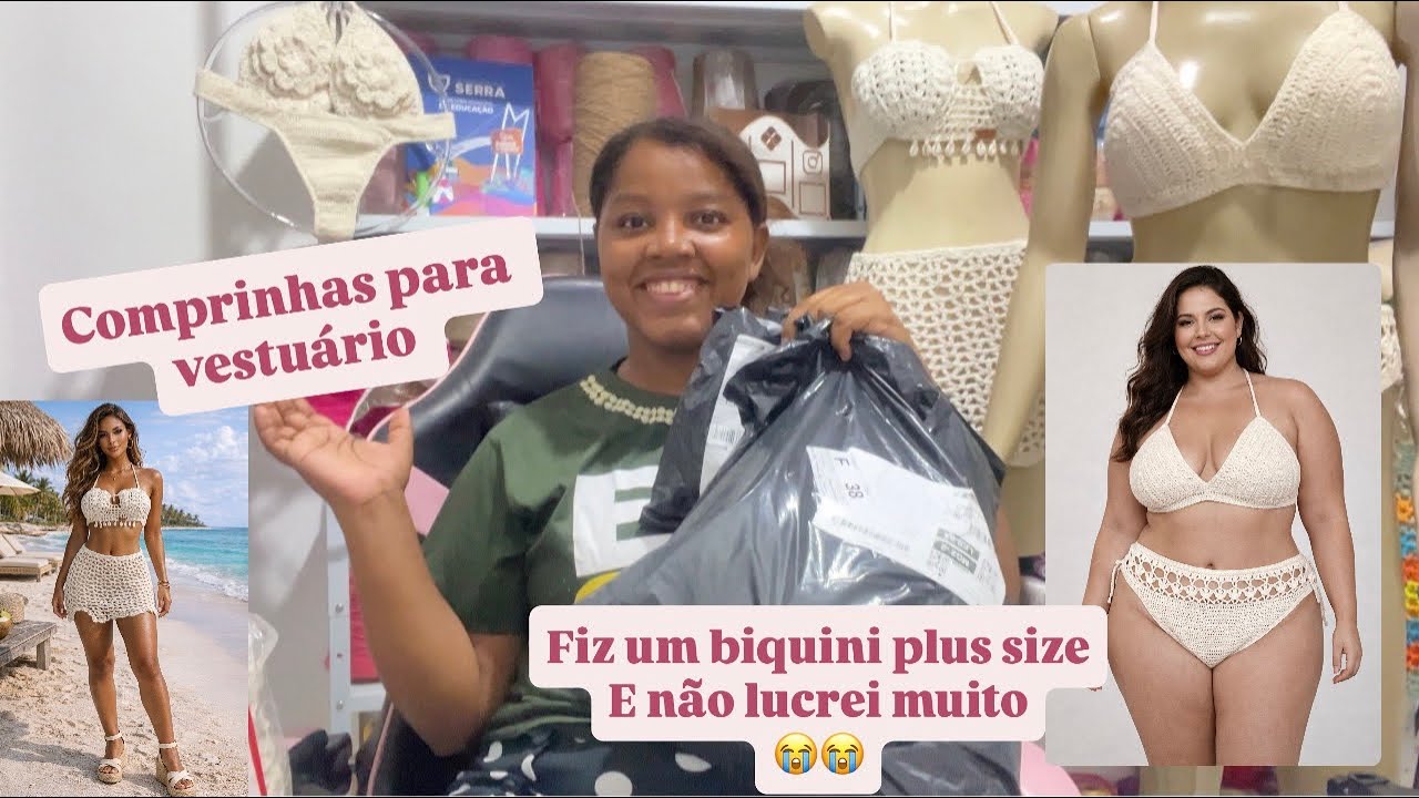 Comprinhas + conjunto e um biquíni ￼ plus size de crochê venham conferir 