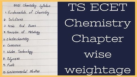 TS ECET Chemistry | Chapter wise weightage