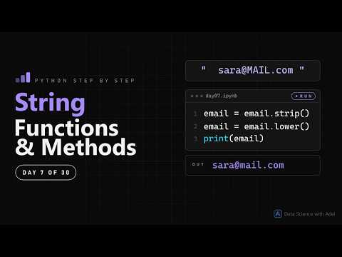 String Methods in Python: len(), upper(), strip() and replace() | Day 7 · Python Step by Step