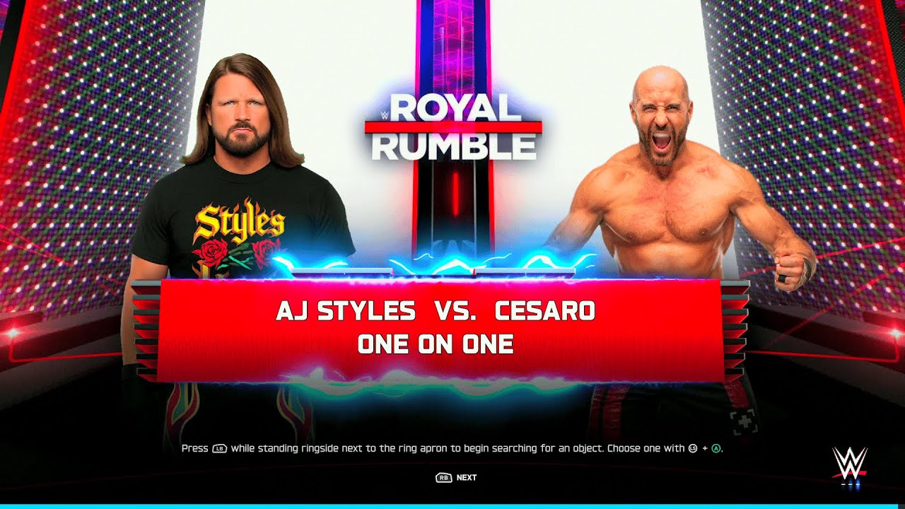 WWE 2K25 FULL MATCH - AJ Styles vs. Cesaro - Phenomenal One vs Swiss Superman
