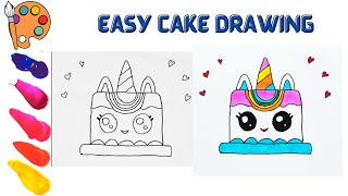 'Sweet Art: How to Draw a Cake for Kids | Fun & Easy Drawing Tutorial!'