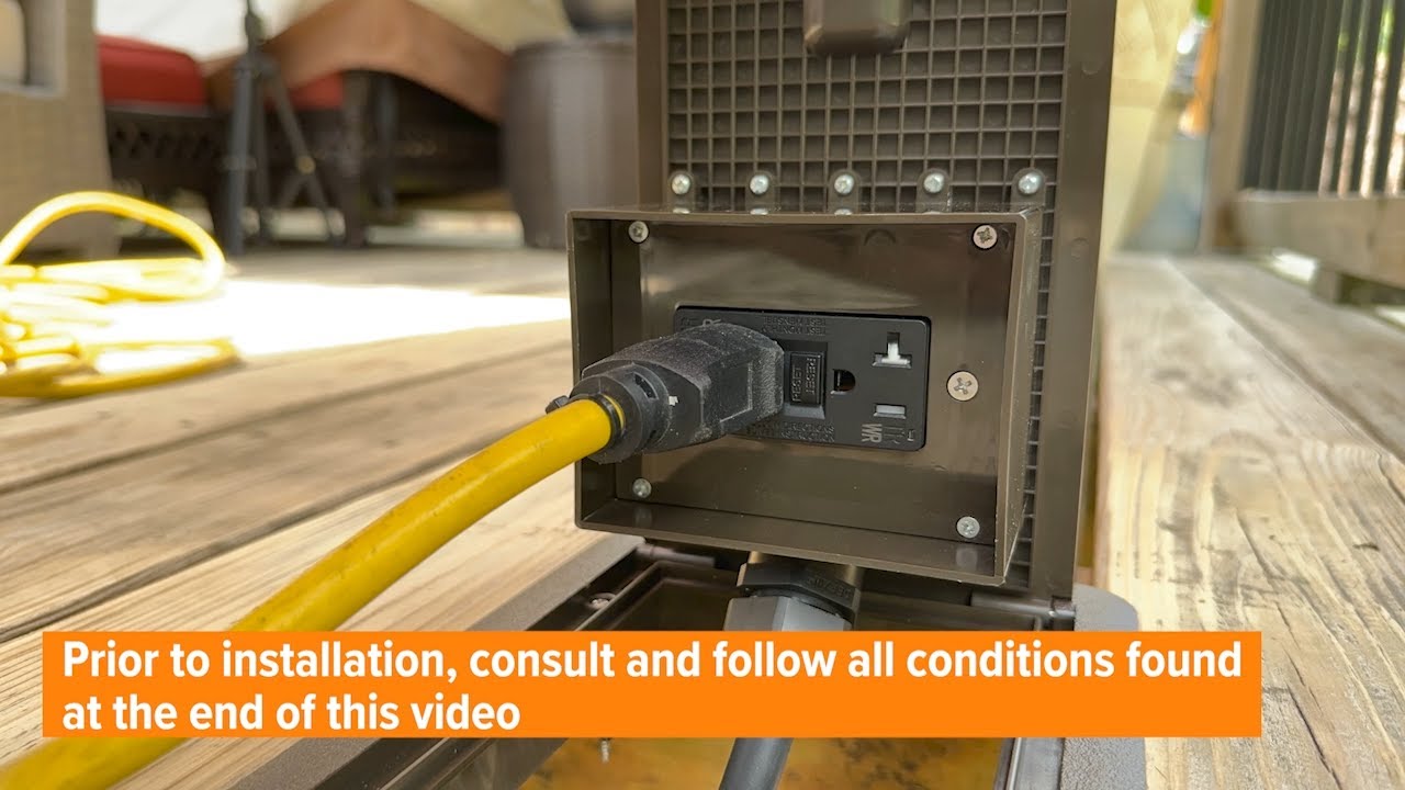 Lew Electric Outdoor Weatherproof Deck Outlet Box Installation YouTube