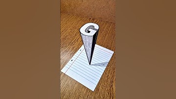Amazing 3D Letter (G) Real Illusion On Paper 😱 #3dart #3ddrawing #drawingtutorial  #paperart #easy3d
