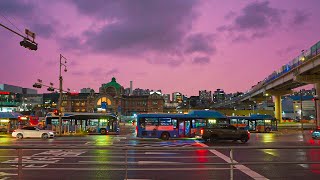 Perfect for walking with purple sunset and rain? | Seoul Travel 4K HDR