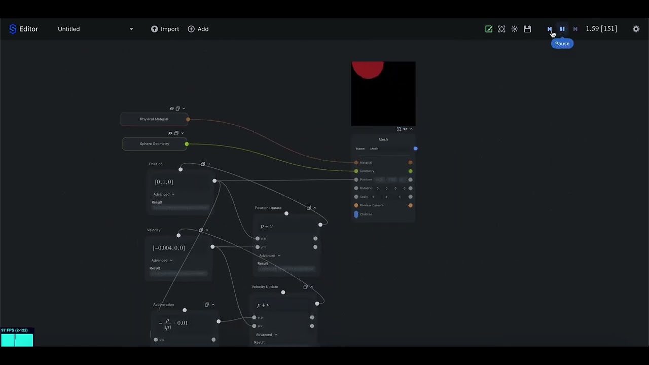 Math simulation nodes - Shaders App