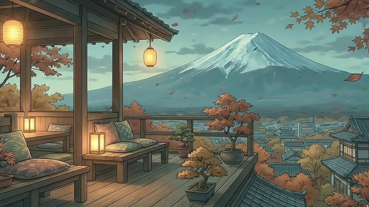 4K Ghibli Lofi 🎧 Autumn Mount Fuji Ambience | Study Music, Sleep, Focus Beats (2026)
