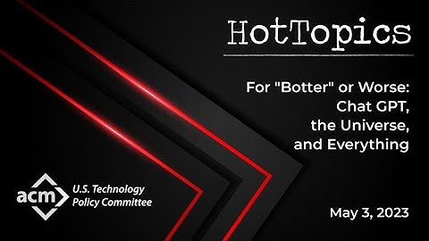 HotTopics Webinar on Generative AI, May 3, 2023
