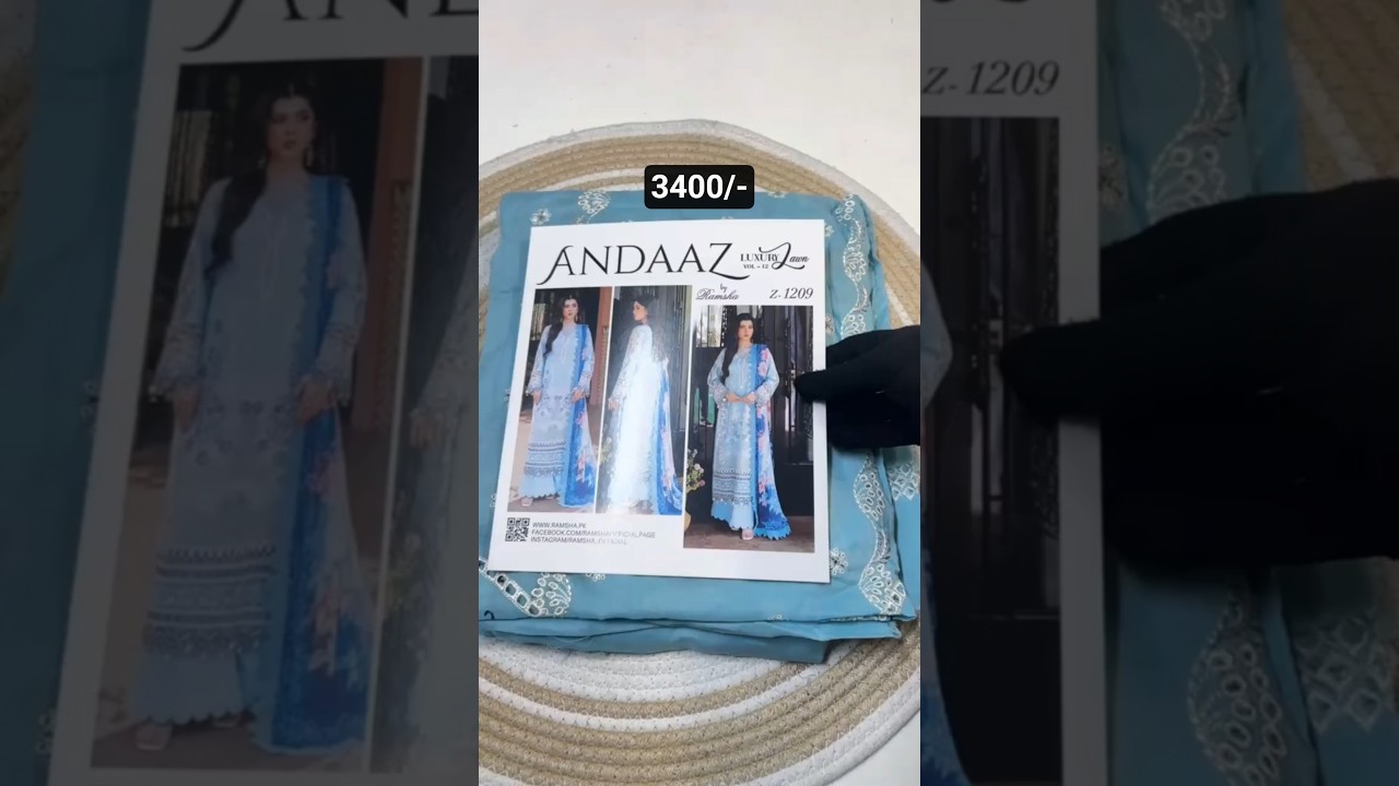 ANDAAZ BY RAMSHA EMBROIDERED LUXURY LAWN COLLECTION WITH SOFT AND LIGHT WEIGHTED SILK DUPATTA.