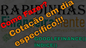 TUTORIAL | Cotação automática em dia específico na Planilha Google