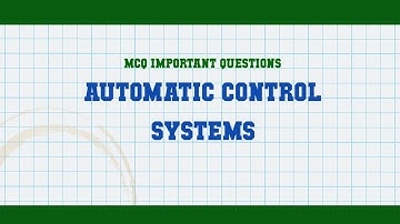 Automatic Control Systems MCQ Questions