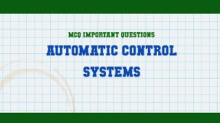 Automatic Control Systems MCQ Questions Wealth