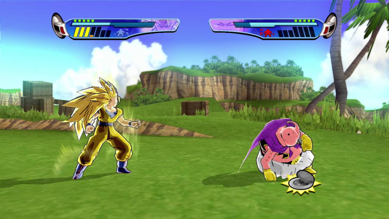Dragon Ball Z Budokai 3: Goku Going Super Saiyan 3 Against Majin Buu ...