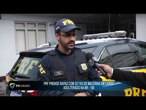 PRF prende rapaz com 277 kg de maconha em carro adulterado na BR-158