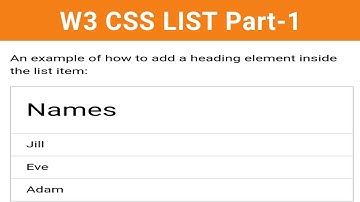W3.CSS- List in tutorial hindi