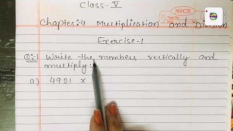 #Maths #Std 5 #Chapter 4 #Multiplication & Division #Exercise 1