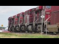 MASSIVE 7 Engine CP Mixed freight train on the red deer sub!