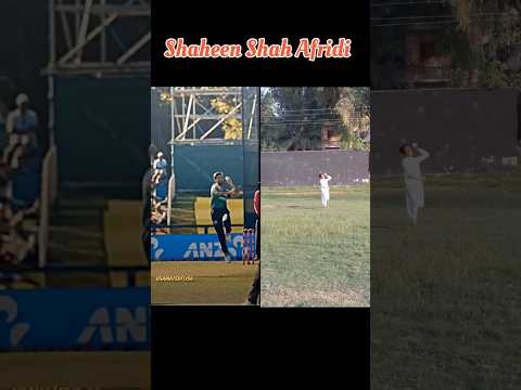 Shaheen Shah Afridi bowling action in Pakistan 🇵🇰🥎 #shaheenafridi #fastbowling #psl #aisacup #yt