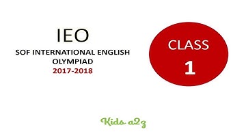 IEO Class 1 2017-2018 | English Olympiad Solved Question Paper | IEO Previous Year Paper | Kids a2z