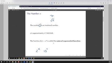The Number e and the Natural Exponential Function