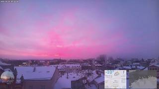 Red and purple sunrise through the clouds over Tallinn - Time-lapse - 2026-02-23