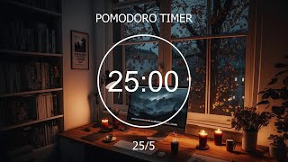 25 minute timer  Pomodoro Technique with Lofi Rain Sound  4 x 25 min  Study Timer | FOCUS STATION