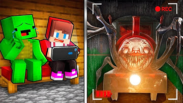 JJ and Mikey Found SCARY CHOO CHOO CHARLES ON A HIDDEN CAMERA in Minecraft ?!