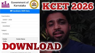 How to Download Your KCET OMR Sheet 2026 ? | Physics & Chemistry OMR Sheet screenshot 2