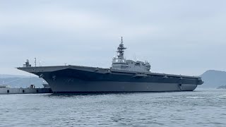 改修終えた「かが」初公開　Ｆ３５搭載で艦首変更、空母化へ―海自