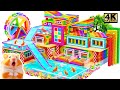 My Summer Holiday 155 Days Building 1M Dollars Underground Water Slide Park Into Swimming Pool House
