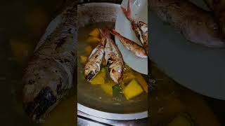 Grilled Fish soup w/ squash, string beans & moringa🍲🤤 #cooking #fishrecipes #provincelife