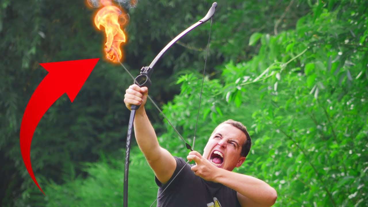 TIRER À L’ARC AVEC DES FLÈCHES ENFLAMMÉES ! - YouTube