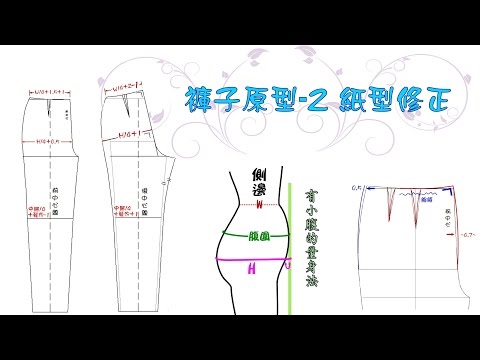褲子原型 -2 紙型修正