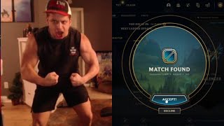 When you accept League Queue at the LAST second
