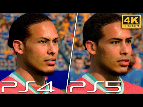 [4k] PS5 Vs PS4 Graphics Comparison - FIFA 21 Next Gen Vs Old Gen - Liverpool Player Faces!